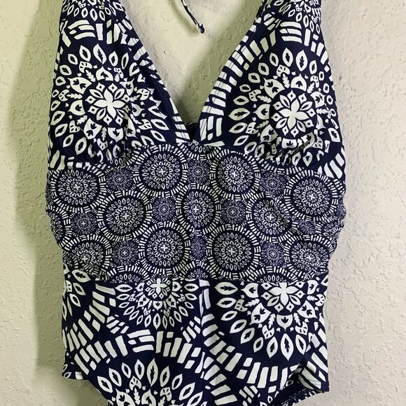 NICOLE MILLER Swimsuit Halter w/Gathered Sash Open Back Boho Print NWT - Picture 5 of 12